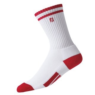 Footjoy ProDry Crew Socken Junior weiß-rot