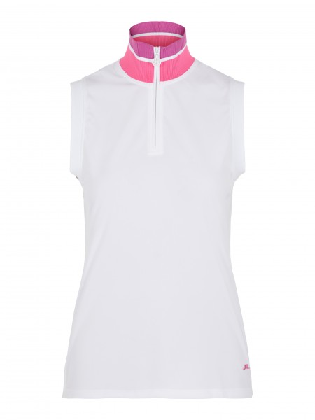 J. Lindeberg Audrey-TX Jersey sleeveless Polo Damen weiß