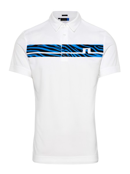 J. Lindeberg Clark Print Slim Fit-TX Jersey Polo Herren weiß