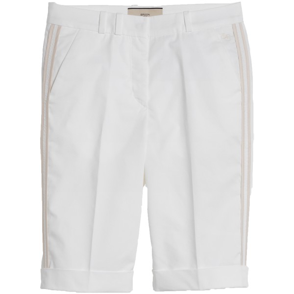 Spoon Bermuda Galon Stretch Shorts Damen weiß