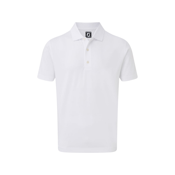 Footjoy Stretch Pique Solid Rib Knit Collar Polo Herren weiß