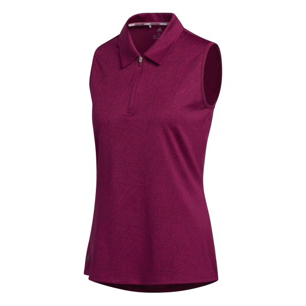 adidas Jaquard sleeveless Polo Damen brombeer