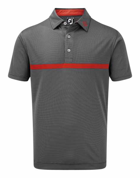 Footjoy Engineered Nailhead Jaquard Polo Herren grau/rot