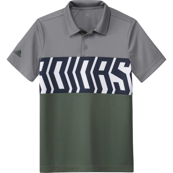 adidas Print ColorBlocking Polo Jungen grau