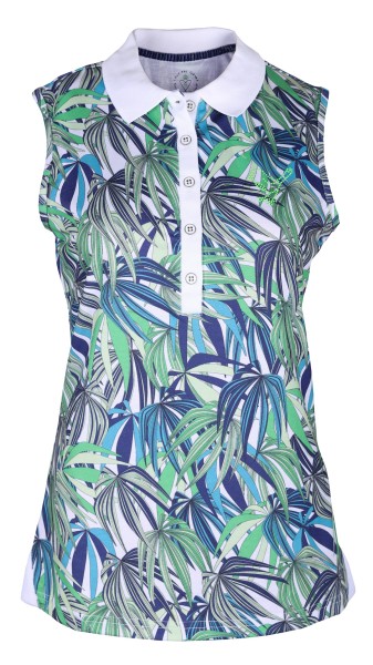 Girls Golf Exotic Jungle sleeveless Polo Damen grün