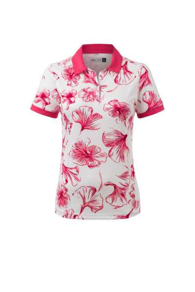KJUS Enya Printed Polo S/S Damen weiß/pink