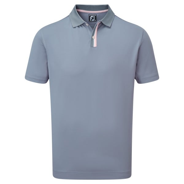 Footjoy Solid with Stripe Placket Pique Polo Herren