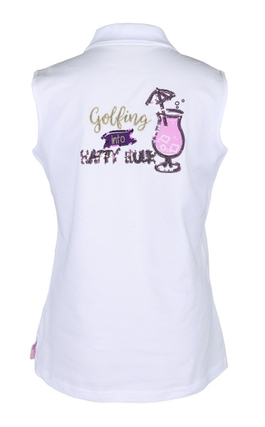 Girls Golf Happy Hour sleeveless Polo Damen weiß