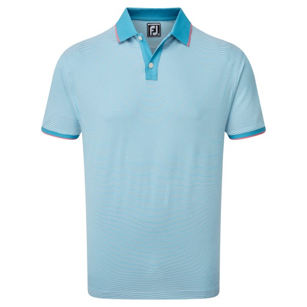 Footjoy Pique Ministripe Polo Herren hellblau