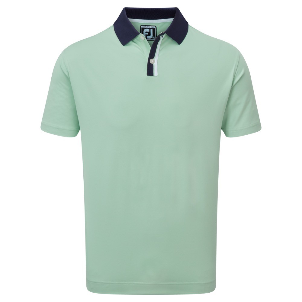 Footjoy Solid with Stripe Placket Pique Polo Herren