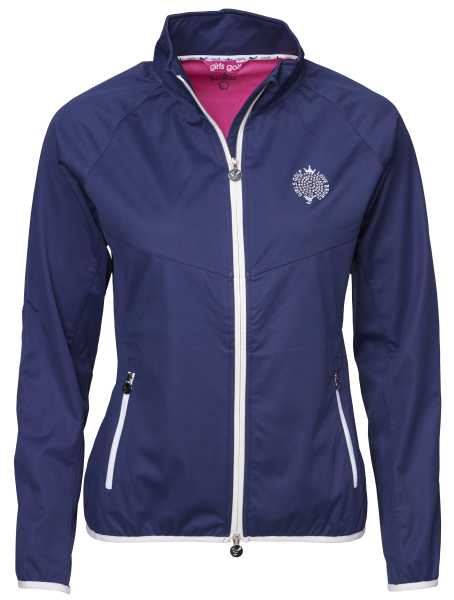 Girls Golf pink zipper Jacke Damen navy