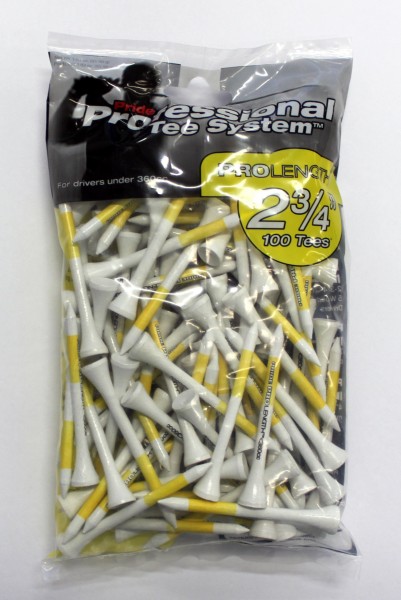 Pride PTS Tees 2 3/4" (7 cm ) gelb-weiß 100 Stk.