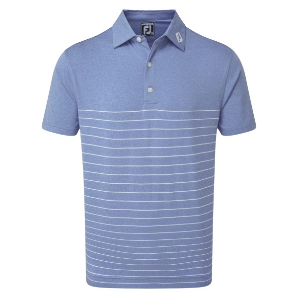 Footjoy Heather Lisle Engineered Pinstripe Polo Herren blau/weiß