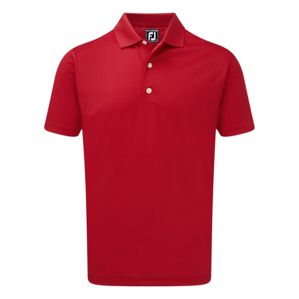 Footjoy Stretch Pique Solid Rib Knit Collar Polo Herren rot