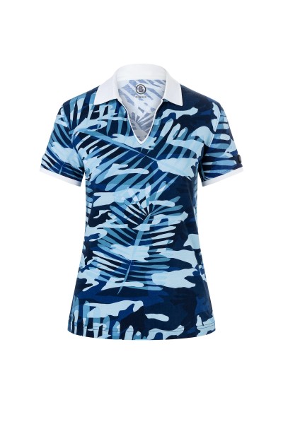 Bogner LUMI2 Polo Damen blau gemustert