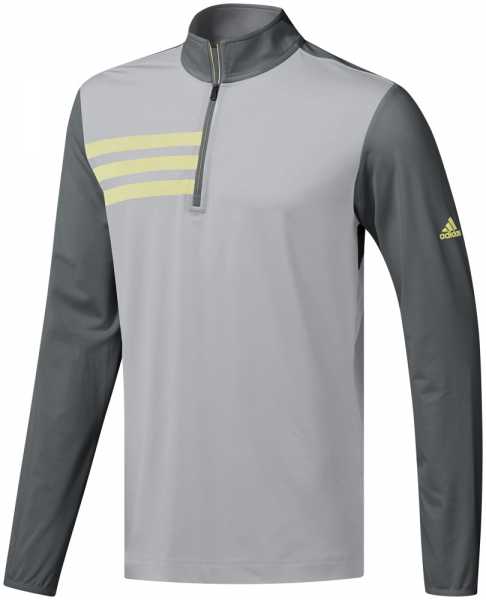 Adidas 3 Stripes Halfzip Layer Herren graugelb Adidas 3 Stripes Halfzip Layer Herren graugelb