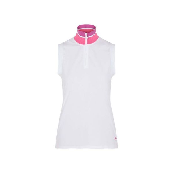 J. Lindeberg Audrey-TX Jersey sleeveless Polo Damen weiß