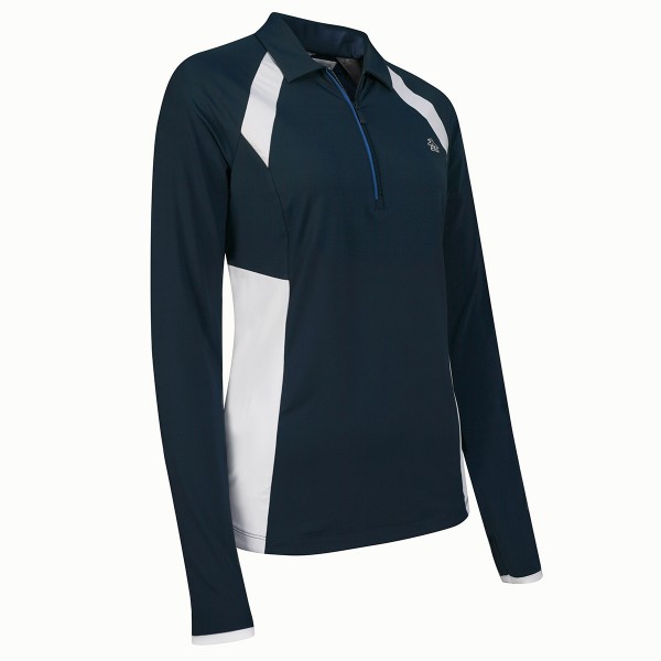 Original Penguin Long Sleeve Colourblock Zip Polo Damen