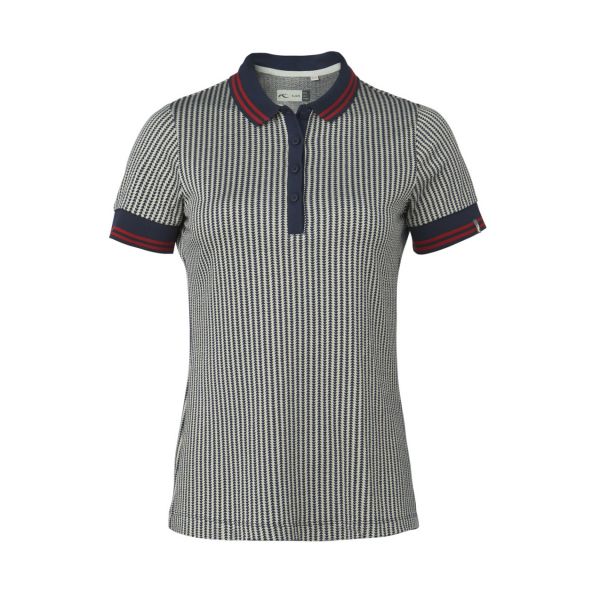 KJUS Ella Structure S/S Polo Damen blau/gelb