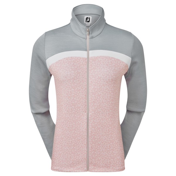 Footjoy Full-Zip Curved Block Mid-Layer Pullover Damen lachs/grau