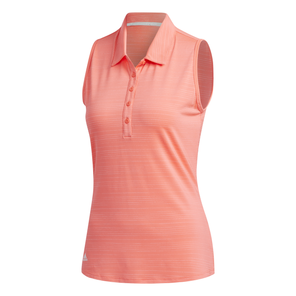 adidas Microdot Sleeveless Polo Damen rot