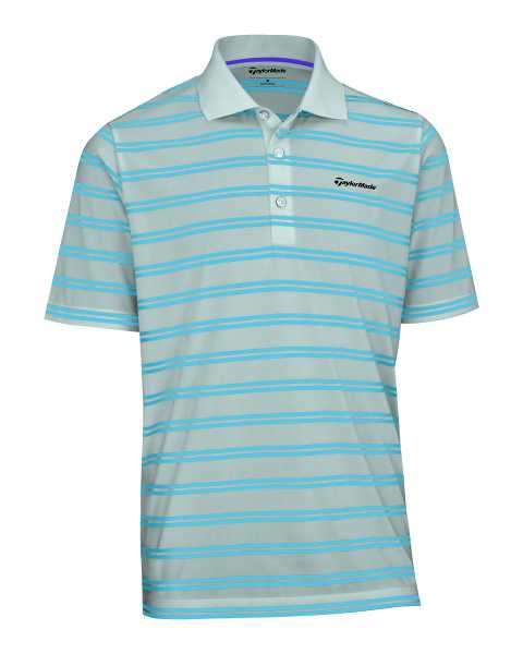 TaylorMade Limited Edition Pique Striped Polo Herren grau/blau