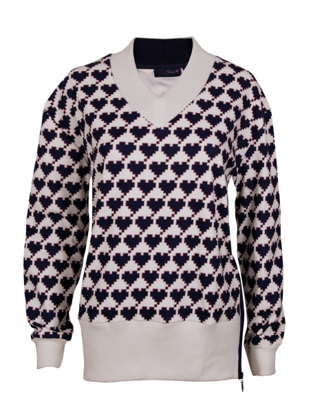 cœurs de CHERIE Hearts V-Fleece Pullover Damen