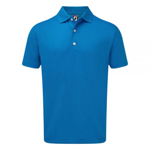 Footjoy Stretch Pique Solid Rib Knit Collar Polo Herren blau