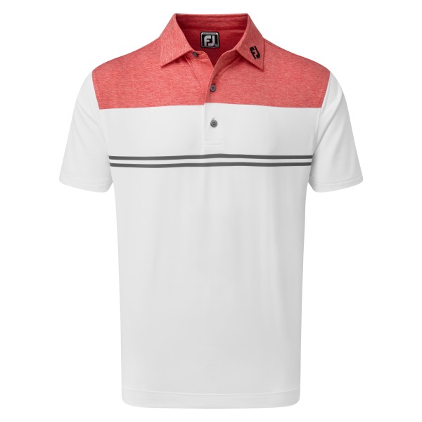 Footjoy Heather Colour Block Lisle Polo Herren weiß/rot