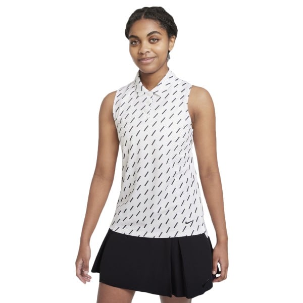 Nike Dri-FIT Victory Sleeveless Golf Polo Damen weiß/schwarz