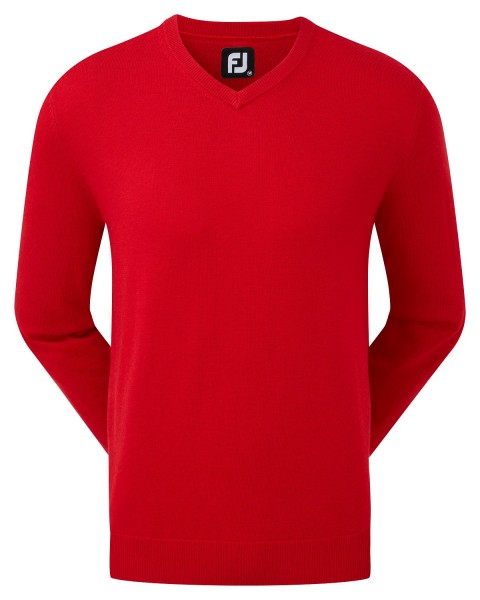 Footjoy Wool Blend V-Neck Pullover Herren rot