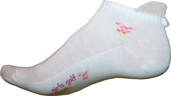 Girls Golf Pompom Socken Damen weiß 3 Paar