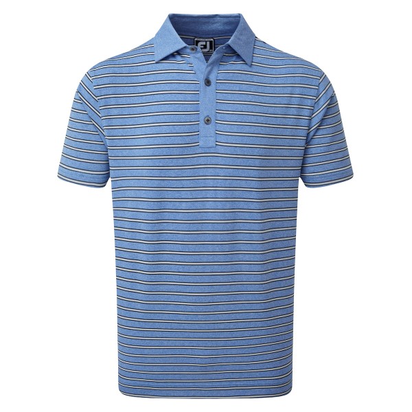 Footjoy Heather Lisle with Stripes Polo Herren blau/weiß