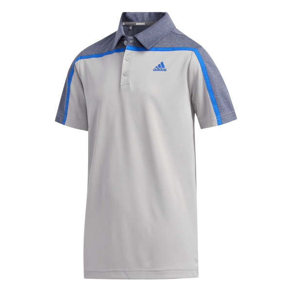 adidas Heather Block Polo Jungen grau