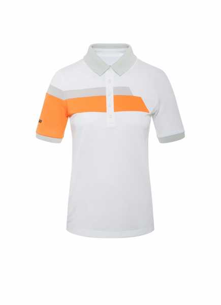 Colmar Solid Polo Damen weiß/orange