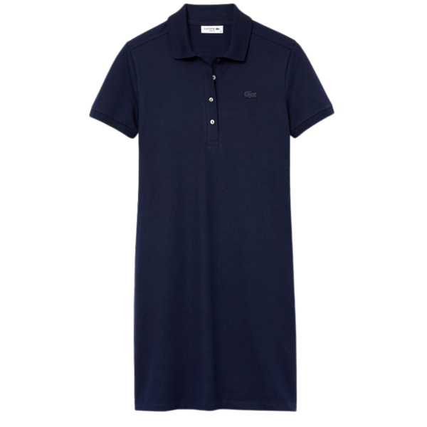 Lacoste Stretch-Baumwoll-Piqué Kleid Damen navy