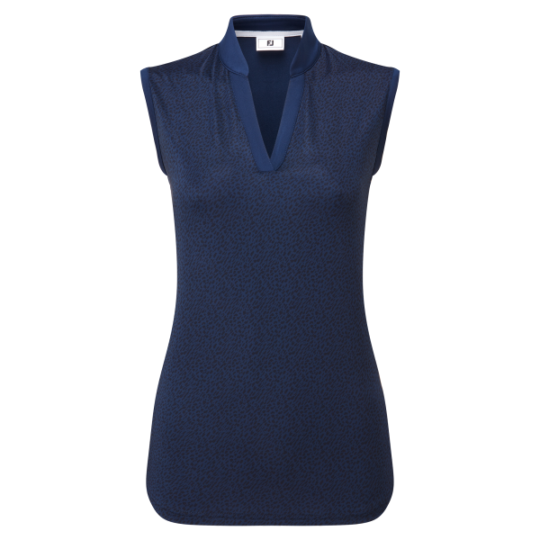 Footjoy Animal Print Open Placket Sleeveless Shirt Damen
