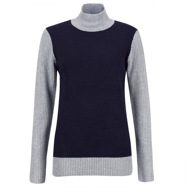 Golfino Silver Touch Rollneck Pullover Damen grau/blau
