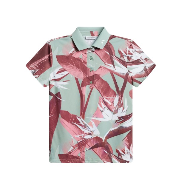 J.Lindeberg Tour Tech Print Polo Damen L rot/beige