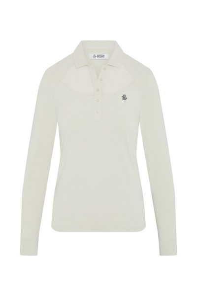 Original Penguin Golf LS powerMesh Polo Damen L silber
