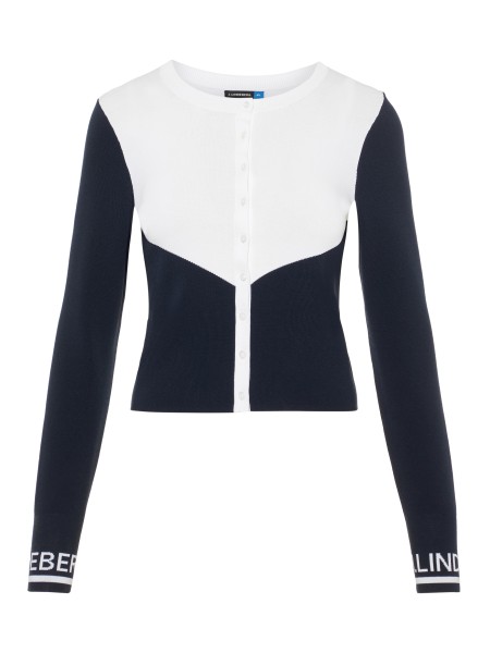 J. Lindeberg Melody-Viscose Nylon Pullover Damen navy/weiß