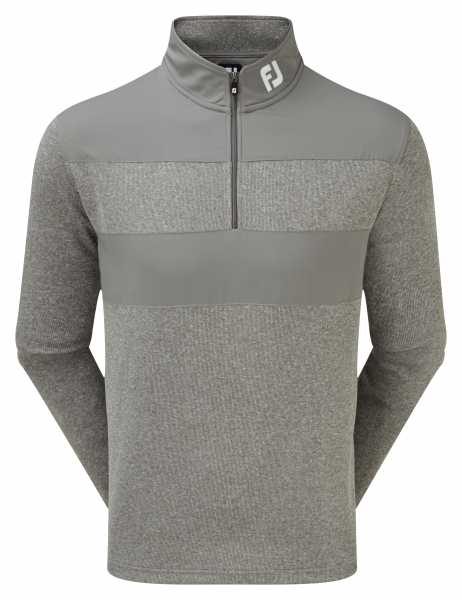 Footjoy Flat Back Rib and Woven Chill-Out Pullover Herren grau