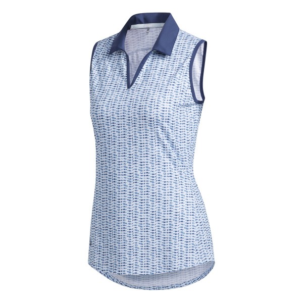 adidas Ultimate Printed Sleeveless Polo Damen weiß/blau