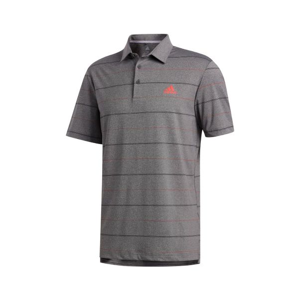adidas Ultimate Heather Stripe Polo Herren schwarz/rot