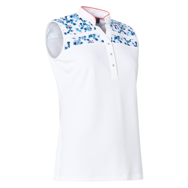 Abacus Sandy Polo ärmellos Damen weiß/hellblau