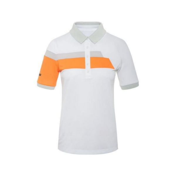 Colmar Solid Polo Damen weiß/orange