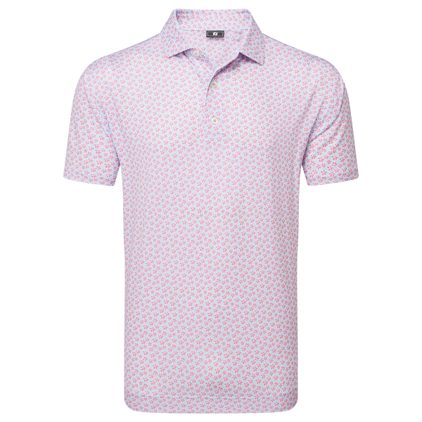 Footjoy Floral Sketch Print Lisle Polo Herren