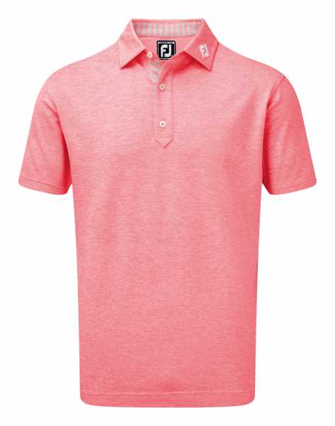 Footjoy Stretch Heather Pique with Stripe Trim Polo Herren pink