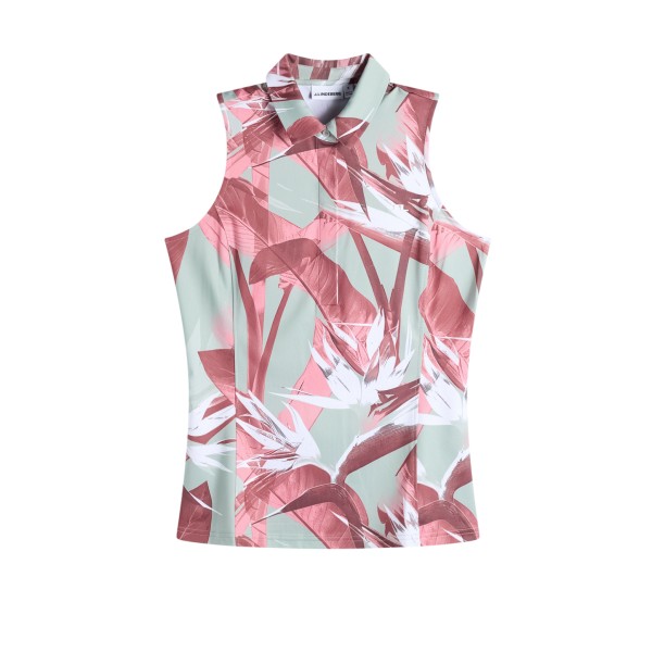 J.Lindeberg Dena Print Sleeveless Polo Damen L rot/beige