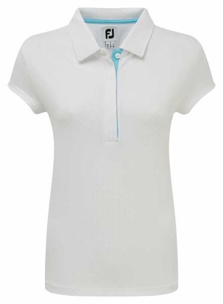 Footjoy Smooth Pique with Pin Dot Print Polo Damen weiß